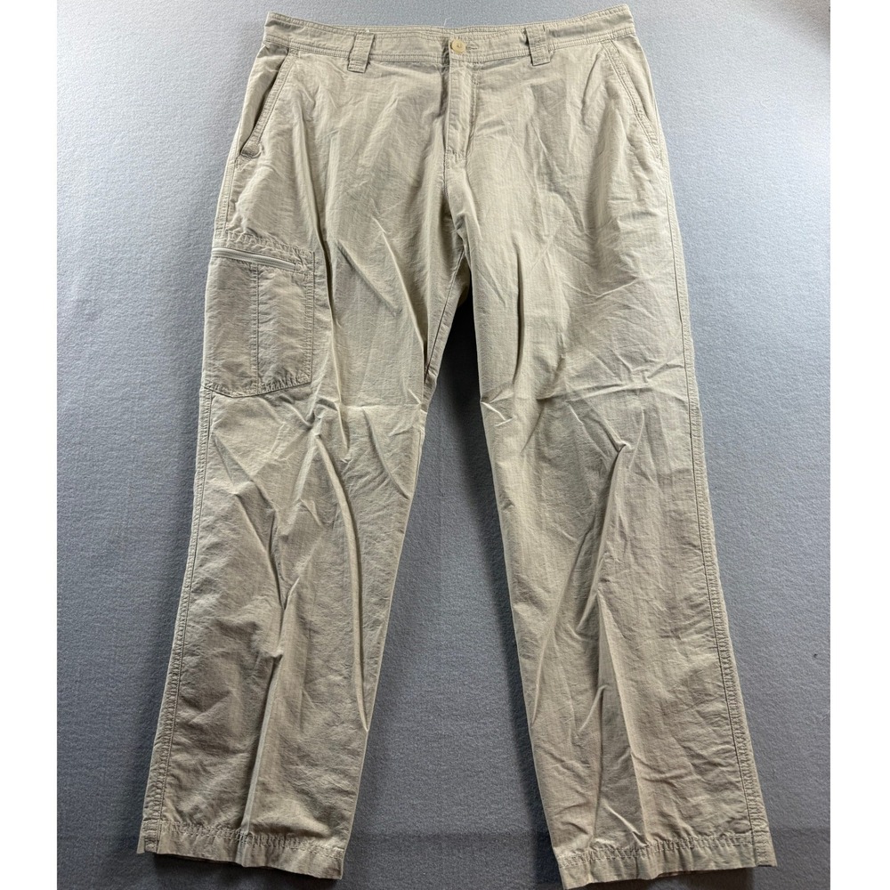 Columbia Cargo Pants Mens 38x30 Beige Ripstop Hiking Outdoor